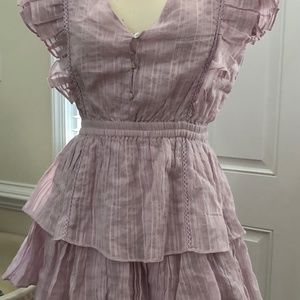 NEW House of Harlow 1960 Short Sleeve Ruffles Dress Lavender Size S